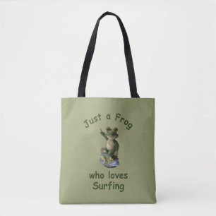 Tote Bag Funny surf Kawai grenouille