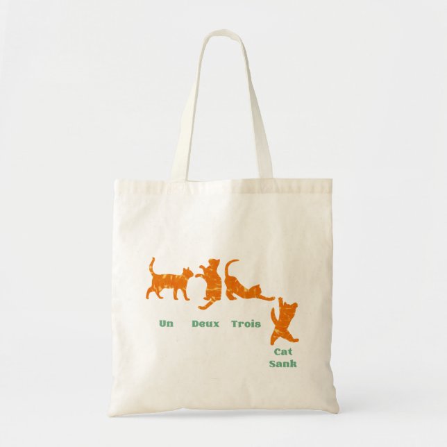 Tote Bag Funny un deux trois cat sank (Devant)