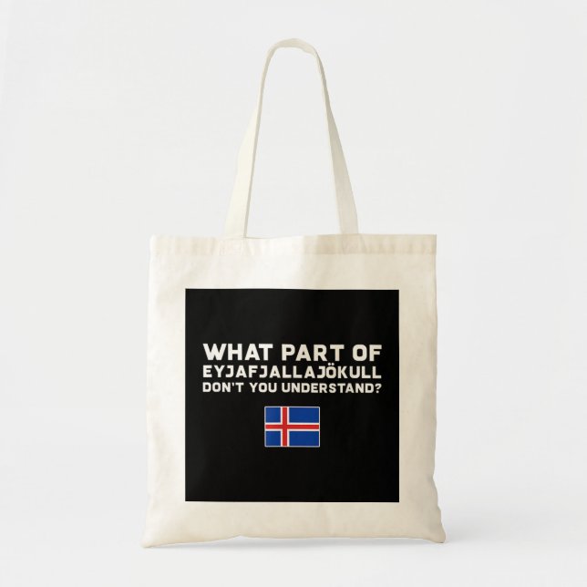 Tote Bag Funny Volcano Islande (Devant)