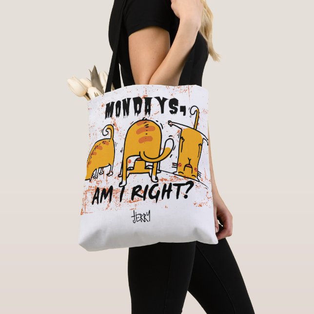 Tote Bag Funny Yoga Orange Cats (De près)