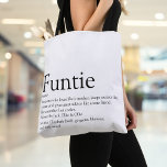 Tote Bag Funtie,  Aunt, Auntie Definition Modern Fun<br><div class="desc">Personalise for your special,  favourite Funtie,  Aunt,  Auntie or Tia to create a unique gift. A perfect way to show her how amazing she is every day. Designed by Thisisnotme©</div>