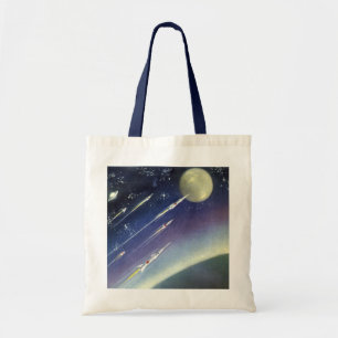 Tote Bag Fusées de science-fiction vintage dans l'espace pa