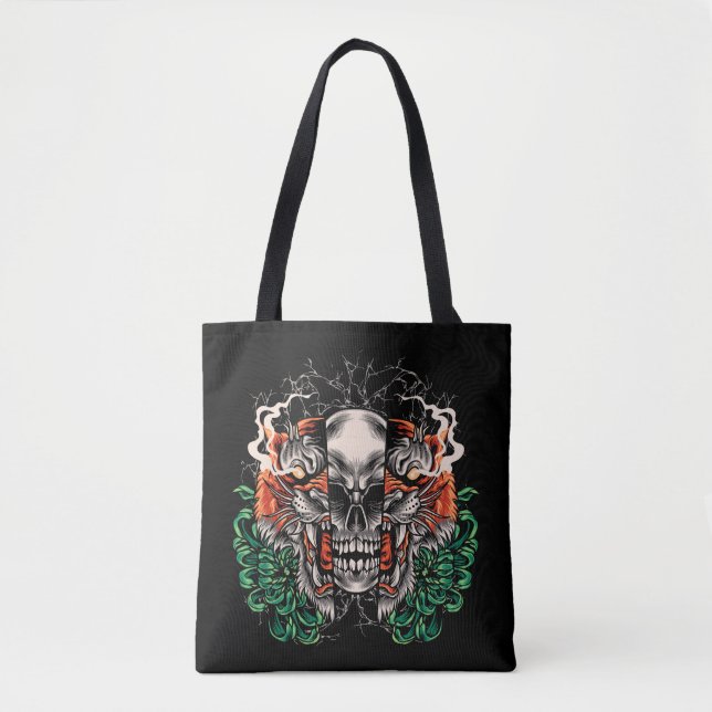 Tote Bag Fusion crâne et tigre (Devant)