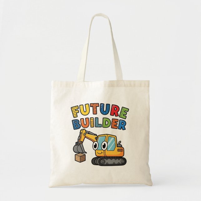 Tote Bag Futur constructeur excavateur mignon  (Devant)