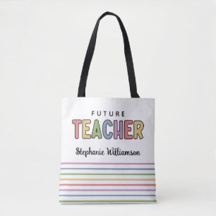 Tote Bag Futur enseignant personnalisé coloré mignon cadeau