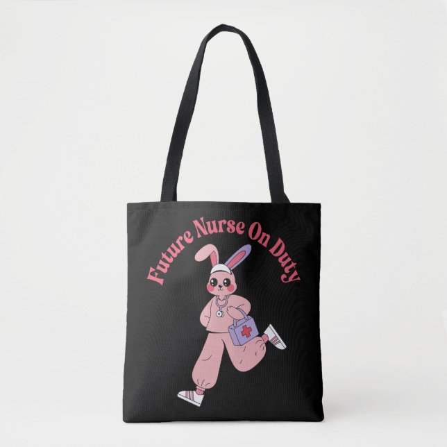 Tote Bag Futur infirmier en service Lapin mignon (Devant)
