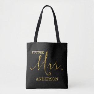 Tote Bag Futur Mme Black et Faux-Parties scintillant Gold