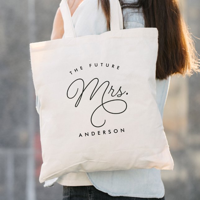 Tote Bag Futur Mme Bride Mariage Calligraphie (Créateur téléchargé)