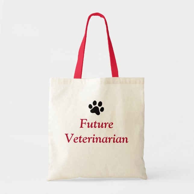 Tote Bag Futur vétérinaire avec l'empreinte de patte noir (Devant)