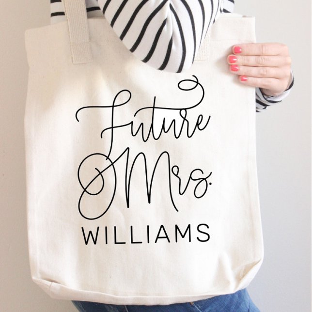 Tote Bag Future Mme Black Moderne Écriture Personnalisée Ma (Créateur téléchargé)