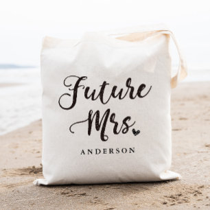 Tote Bag Future Mme calligraphie à la main dorée