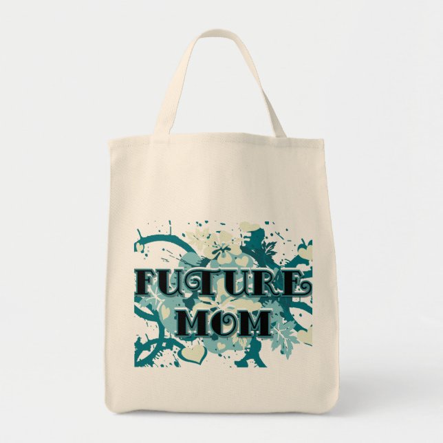 Tote Bag Future Mom - Coeurs et fleurs (Devant)