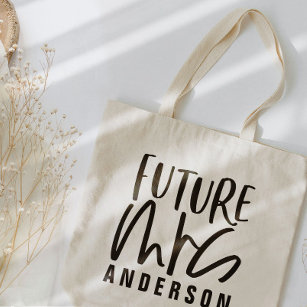 Tote Bag Future mrs typography engagement bride gift