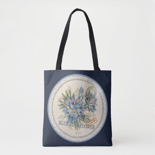 Tote Bag G création Office fleur bleue (Devant)
