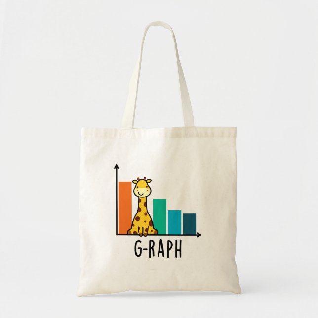 Tote Bag G-raph Funny Giraffe Graph Pun (Devant)