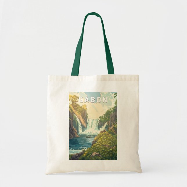 Tote Bag Gabon Illustration Voyage Art Vintage (Devant)