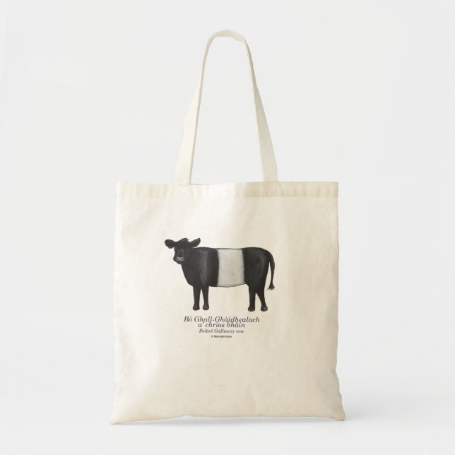 Tote Bag Gaelic écossais pour Belted Galloway (Devant)