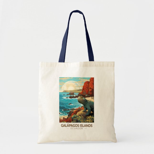 Tote Bag Galapagos Îles Voyage Art Vintage (Devant)
