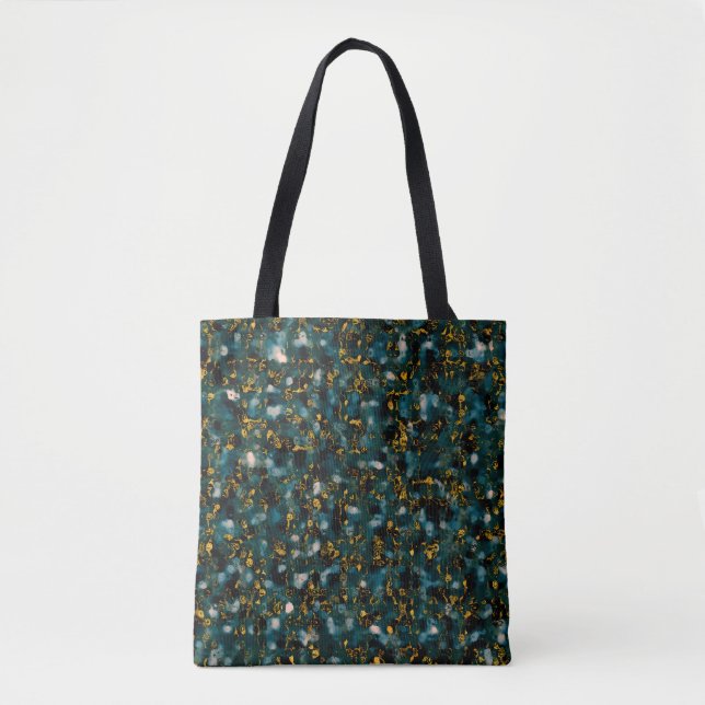 Tote Bag Galaxies Noir Bleu & Cuivre (Devant)
