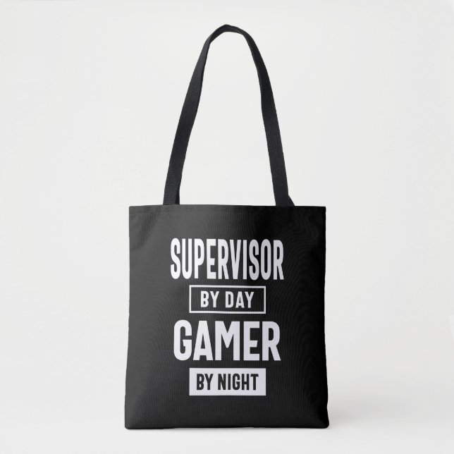 Tote Bag Gamer et Superviseur Titre du travail Cadeau (Devant)