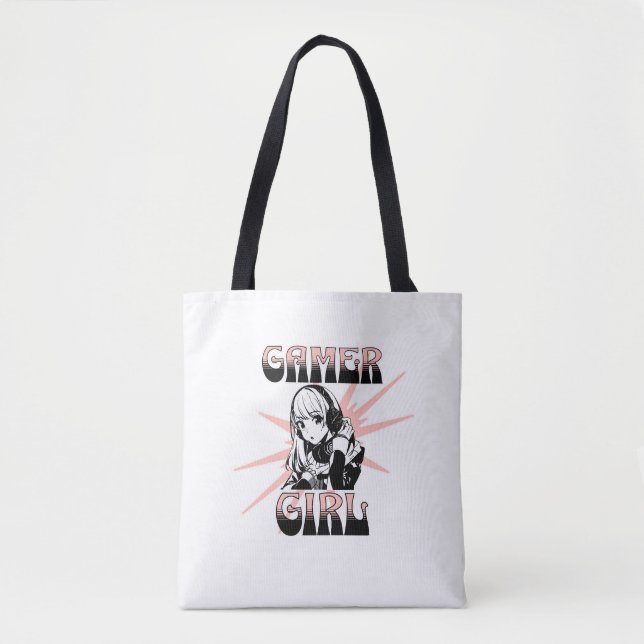 Tote Bag Gamer Girl personnalisée | Jeux (Devant)