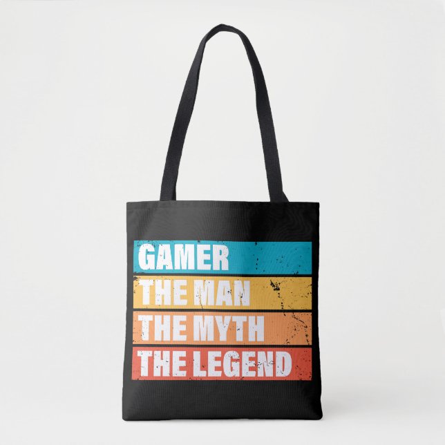 Tote Bag Gamer. L'Homme. Le Mythe. La Légende. (Devant)