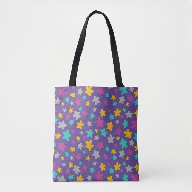 Tote Bag Gamer Meeple Violet (Devant)