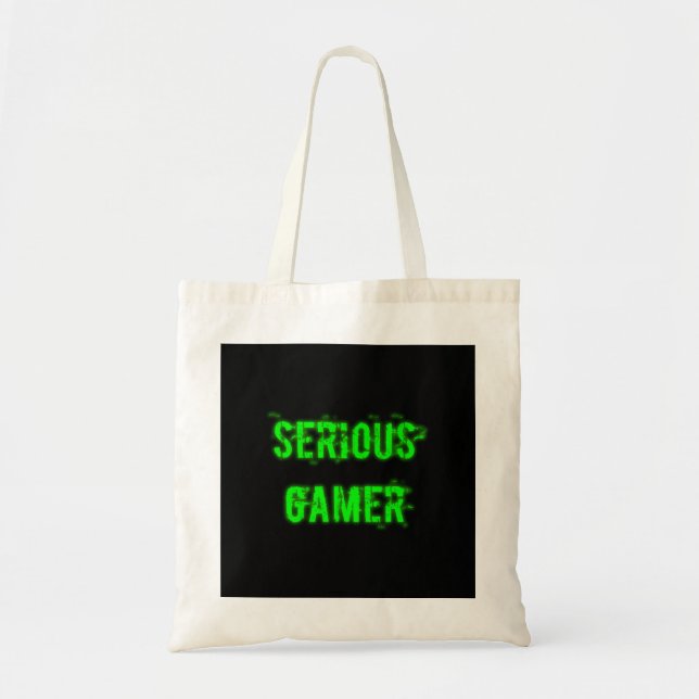 Tote Bag Gamer sérieux - vert (Devant)