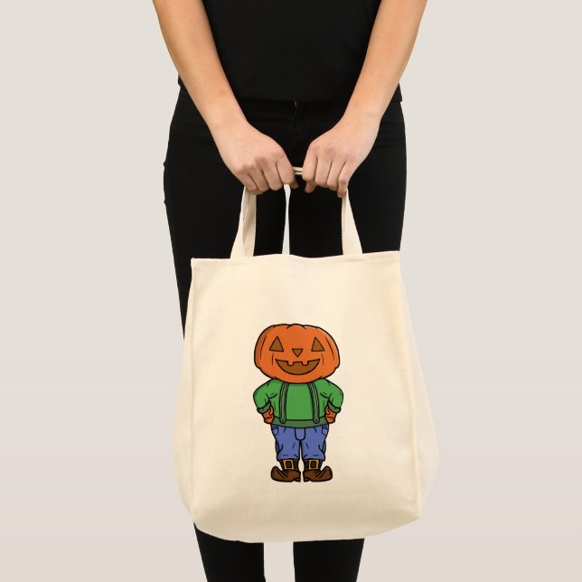Tote Bag Gamin à tête de citrouille (Devant (produit))