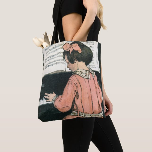 Tote Bag Gammes par Jessie Willcox Smith, jeune fille à mus (De près)
