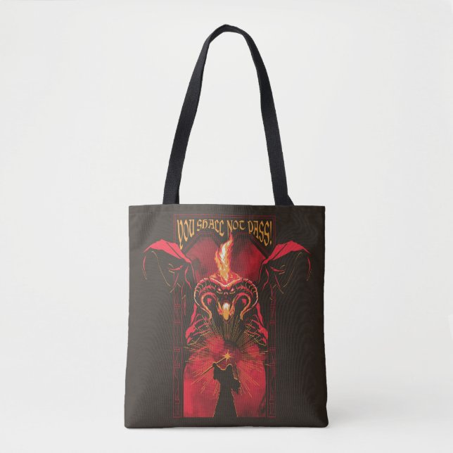 Tote Bag GANDALF™ Vs Balrog "You Shall Not Pass" Graphic (Devant)