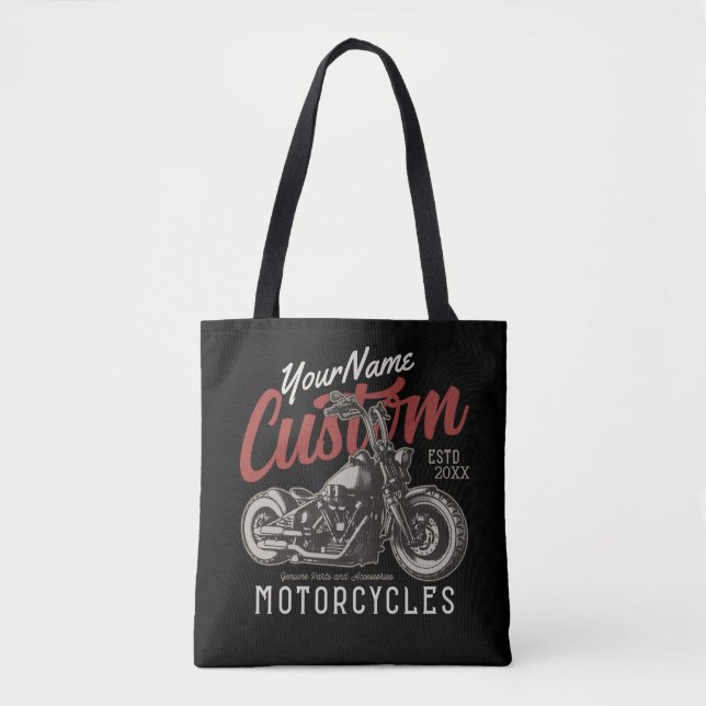 Tote Bag Garage de moto Rebel Cruiser Personnalisé (Devant)