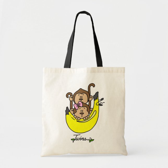 Tote Bag Garçon de singe et T-shirts et cadeaux jumeaux de (Devant)
