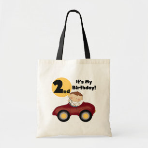 Tote Bag Garçon en voiture rouge 2e Anniversaire Tshirts et