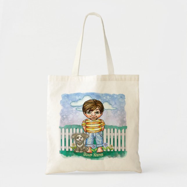 Tote Bag Garçon et Chien  (Devant)