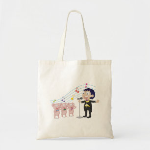 Tote Bag Garçon et cochons chantant