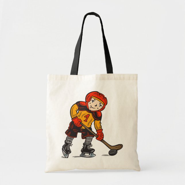 Tote Bag Garçon jouant à l'hockey (Devant)