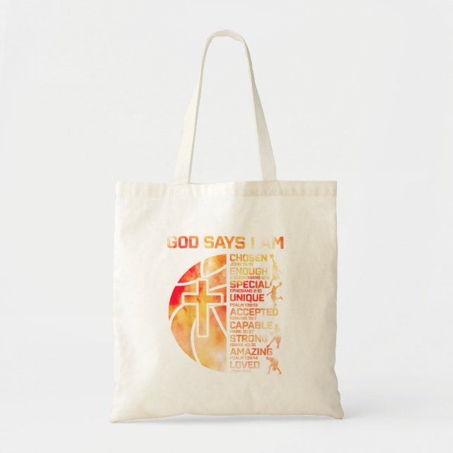 Tote Bag Garçons Baseball Chrétien Dieu Dit Graphique Relig (Devant)