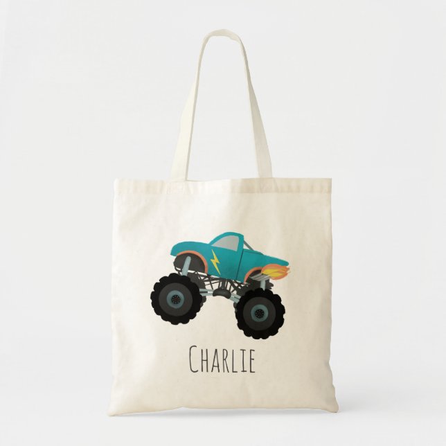 Tote Bag Garçons Cute et moderne Camion bleu enfants (Devant)