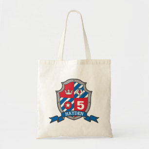 Tote Bag Garçons enfants chevalier nom de l'aigle bleu roug