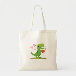 Tote Bag Garçons Valentines Jour Enfants Dinosaur T rex Lov