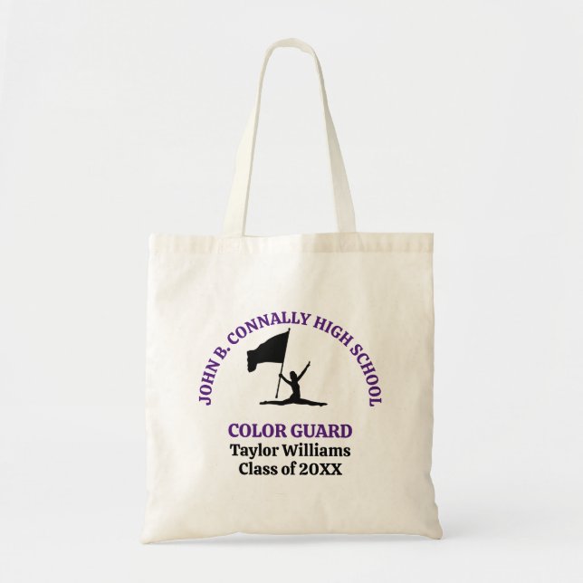 Tote Bag Garde de couleur de lycée violet Personnalisé (Devant)