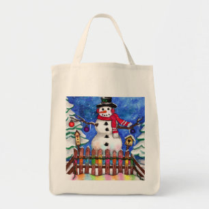 Tote Bag Garden Snowman