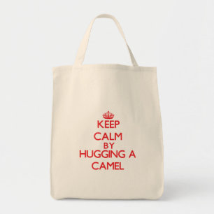 Tote Bag Gardez le calme en étreignant un chameau