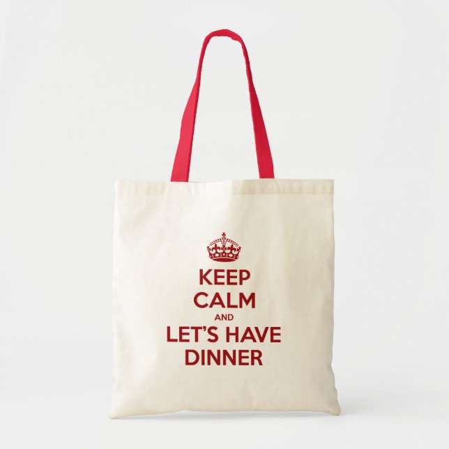 Tote Bag Gardez le calme et dînons (Devant)