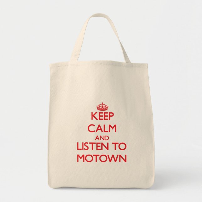 Tote Bag Gardez le calme et écoutez MOTOWN (Devant)