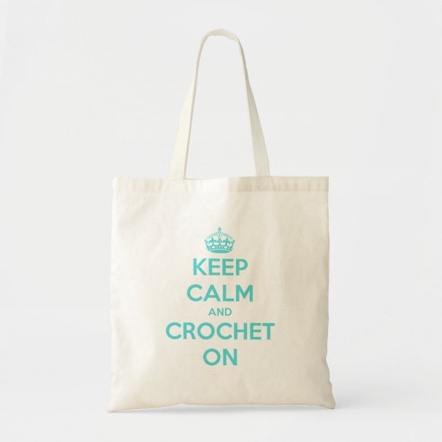 Tote Bag Gardez le calme et faites du crochet dessus (Devant)