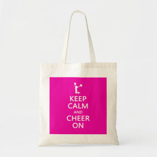Tote Bag Gardez le calme et l'acclamation dessus, rose de