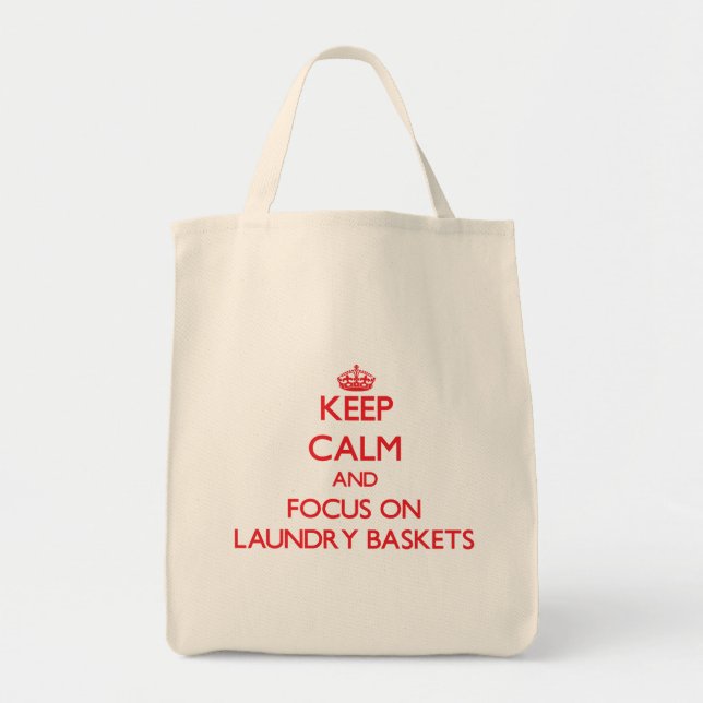 Tote Bag Gardez le calme et le foyer sur des paniers de (Devant)