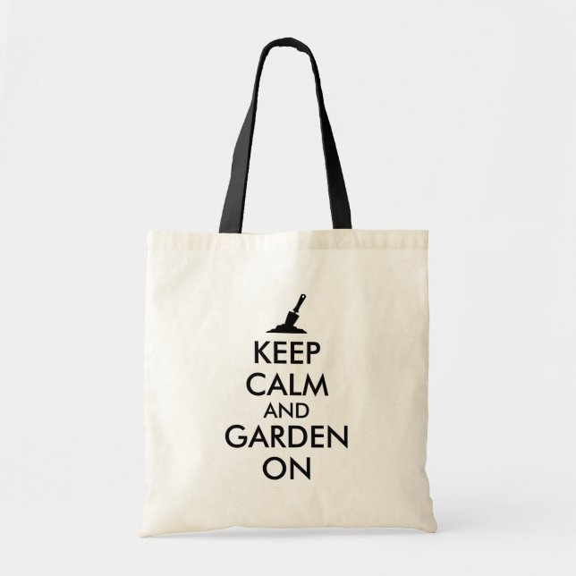Tote Bag Gardez le calme et le jardin sur la coutume de (Devant)